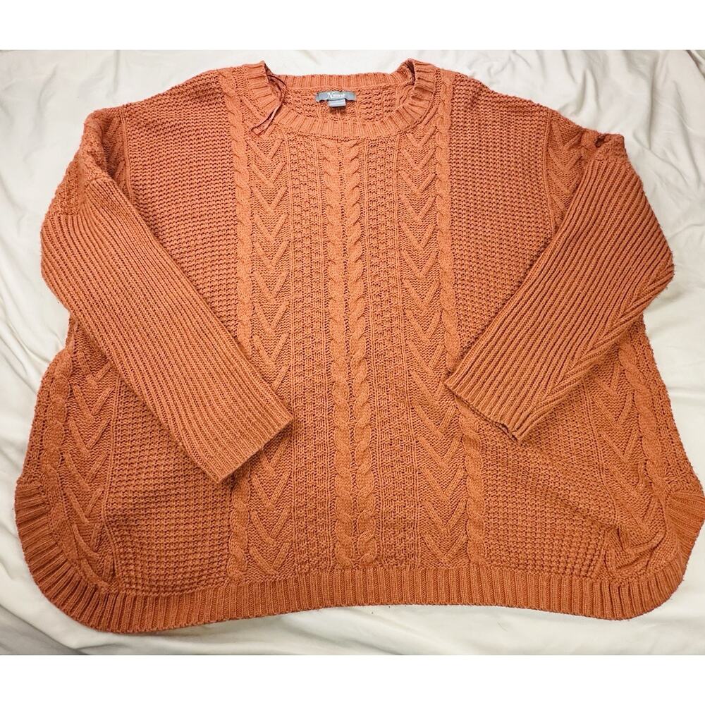 Vintage Orange Heavy Knit Sweater Natural Reflections XL